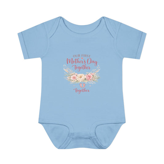First Mother's Day Together – Mommy & Me Matching Set (Light Blue)