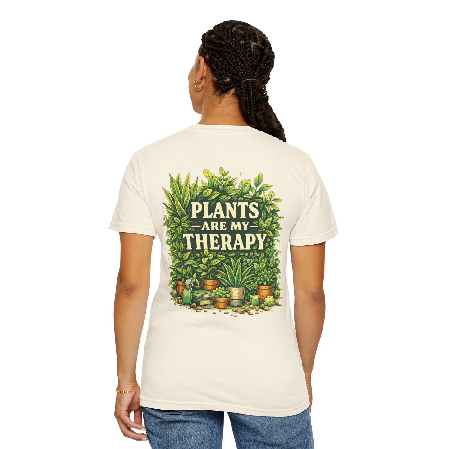 Plants Are My Therapy Shirt – Plant Lover Back Print Tee