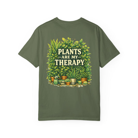 Plants Are My Therapy Shirt – Plant Lover Back Print Tee