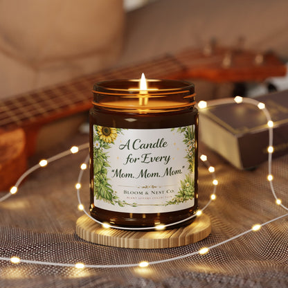 Soy Candle — “Burn While I Hide from the Kids” Amber Jar, Floral Scented Gift
