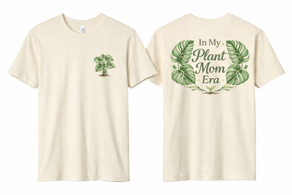In My Plant Mom Era Shirt, Plant Lover Tee, Botanical Mom Shirt, Monstera Plant Shirt, Plant Lady Gift, Front and Back Graphic Tee