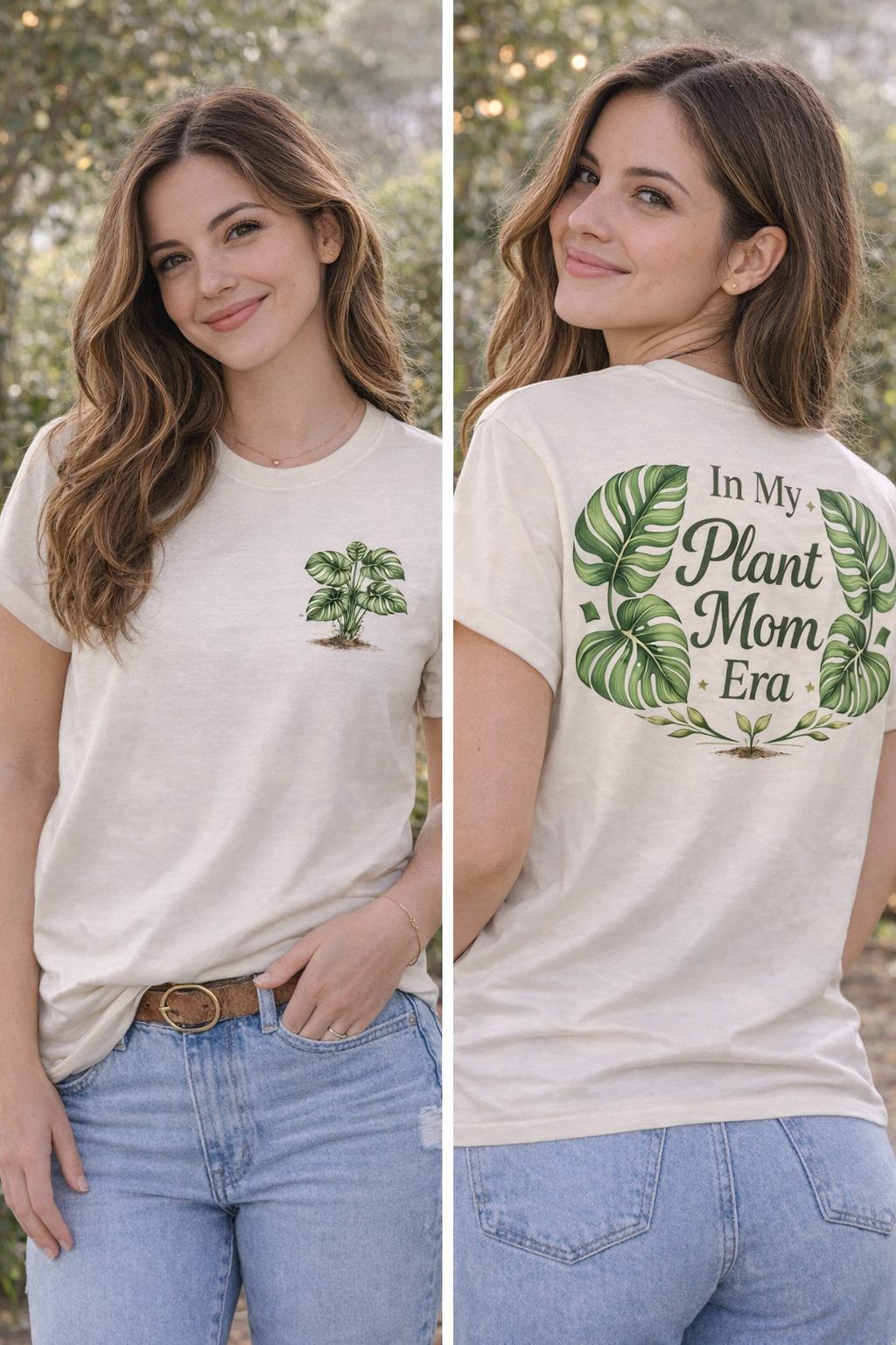 In My Plant Mom Era Shirt, Plant Lover Tee, Botanical Mom Shirt, Monstera Plant Shirt, Plant Lady Gift, Front and Back Graphic Tee