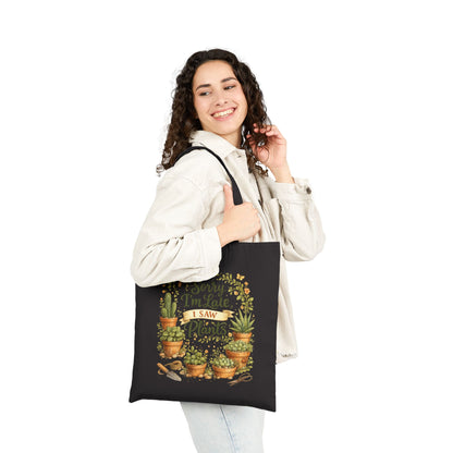 Sorry I’m Late I Saw Plants Tote Bag | Funny Plant Lover Tote | Botanical Market Bag | Gift for Plant Mom | Gardener Gift