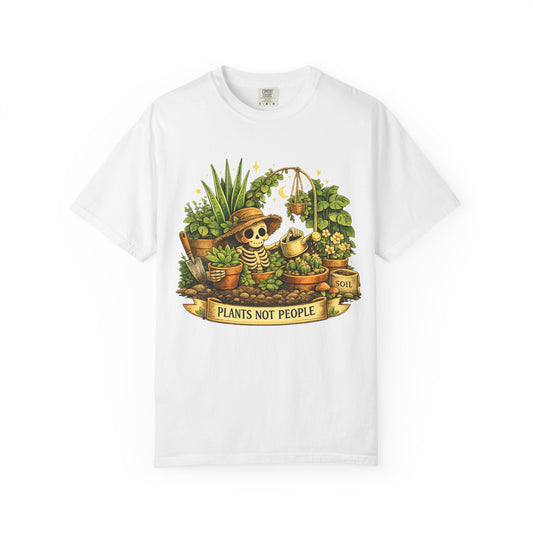 Plants Not People Shirt | Skeleton Plant Lover Tee | Gothic Botanical Graphic Tee