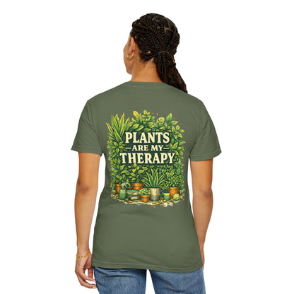 Plants Are My Therapy Shirt – Plant Lover Back Print Tee