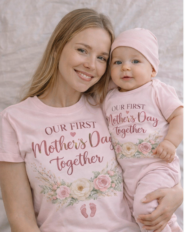 First Mother’s Day Together Matching Set (Pink)